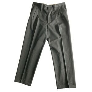 Pazoni Dress Pants Men 40 (38x31) Grey Wool Pleated Cuffed Slacks Made Italy EUC